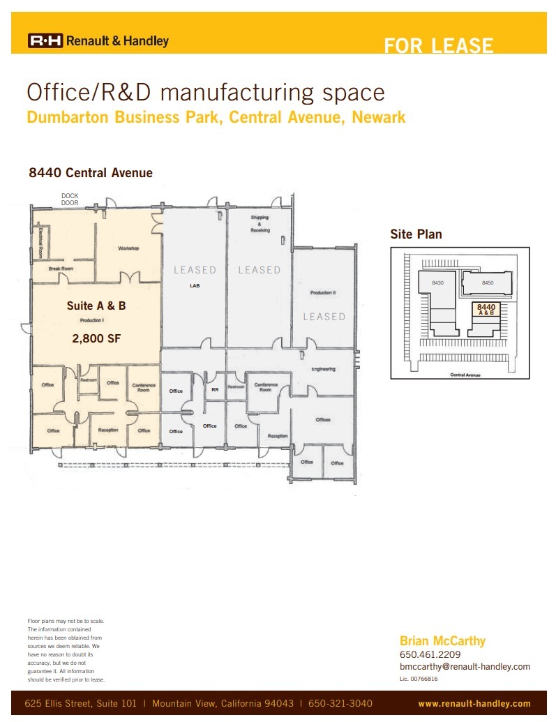 8430 Central Ave, Newark, CA à louer Plan d’étage– Image 1 sur 1