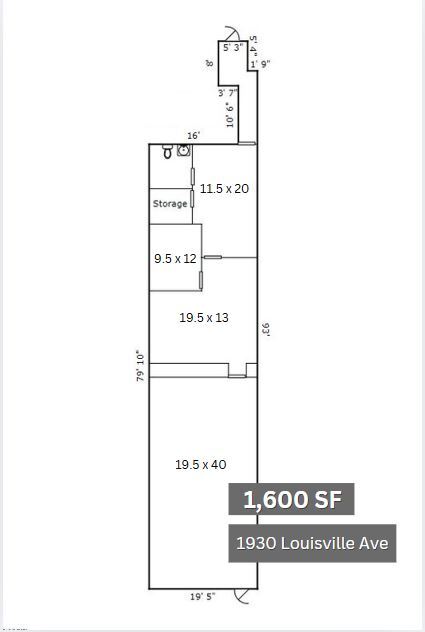 1900-2020 Louisville Ave, Monroe, LA à louer Plan d’étage– Image 1 sur 1