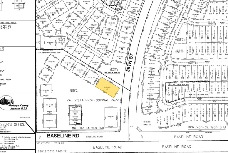 3850 E Baseline Rd, Mesa, AZ à louer - Plan cadastral – Image 2 sur 3