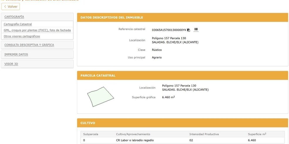 Polígono 157 Paraje, 348, ELX, Alicante à vendre - Plan de site – Image 1 sur 1