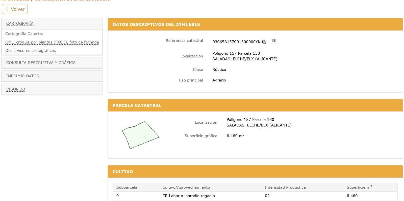 Polígono 157 Paraje, 348, ELX, Alicante à vendre Plan de site– Image 1 sur 2