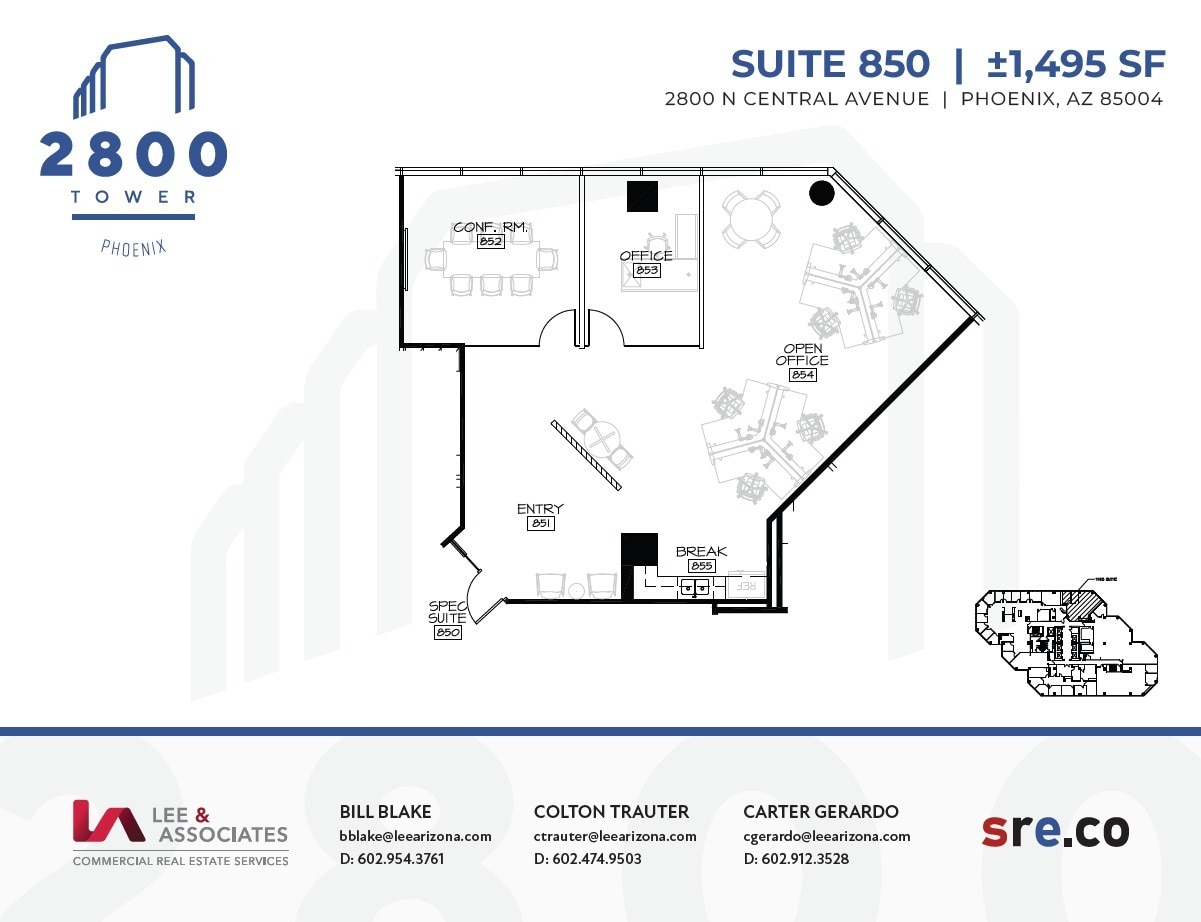 2800 N Central Ave, Phoenix, AZ à louer Plan d’étage– Image 1 sur 2