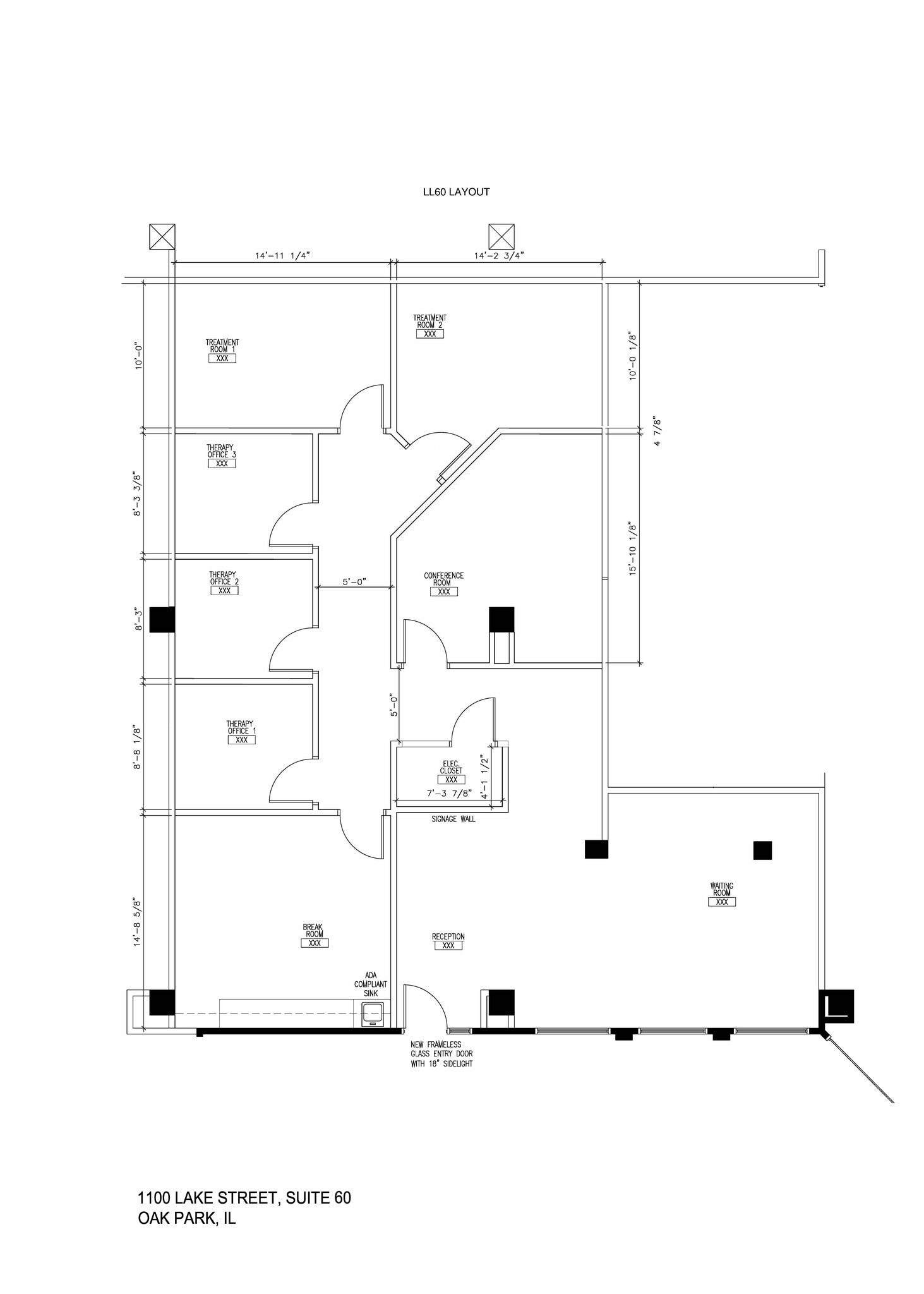 1100 Lake St, Oak Park, IL à louer Plan d’étage– Image 1 sur 1