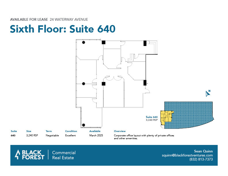 24 Waterway Ave, The Woodlands, TX à louer Plan d’étage– Image 1 sur 1