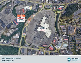 337 Wyoming Valley Mall, Wilkes Barre Township, PA - Vue aérienne vue de carte