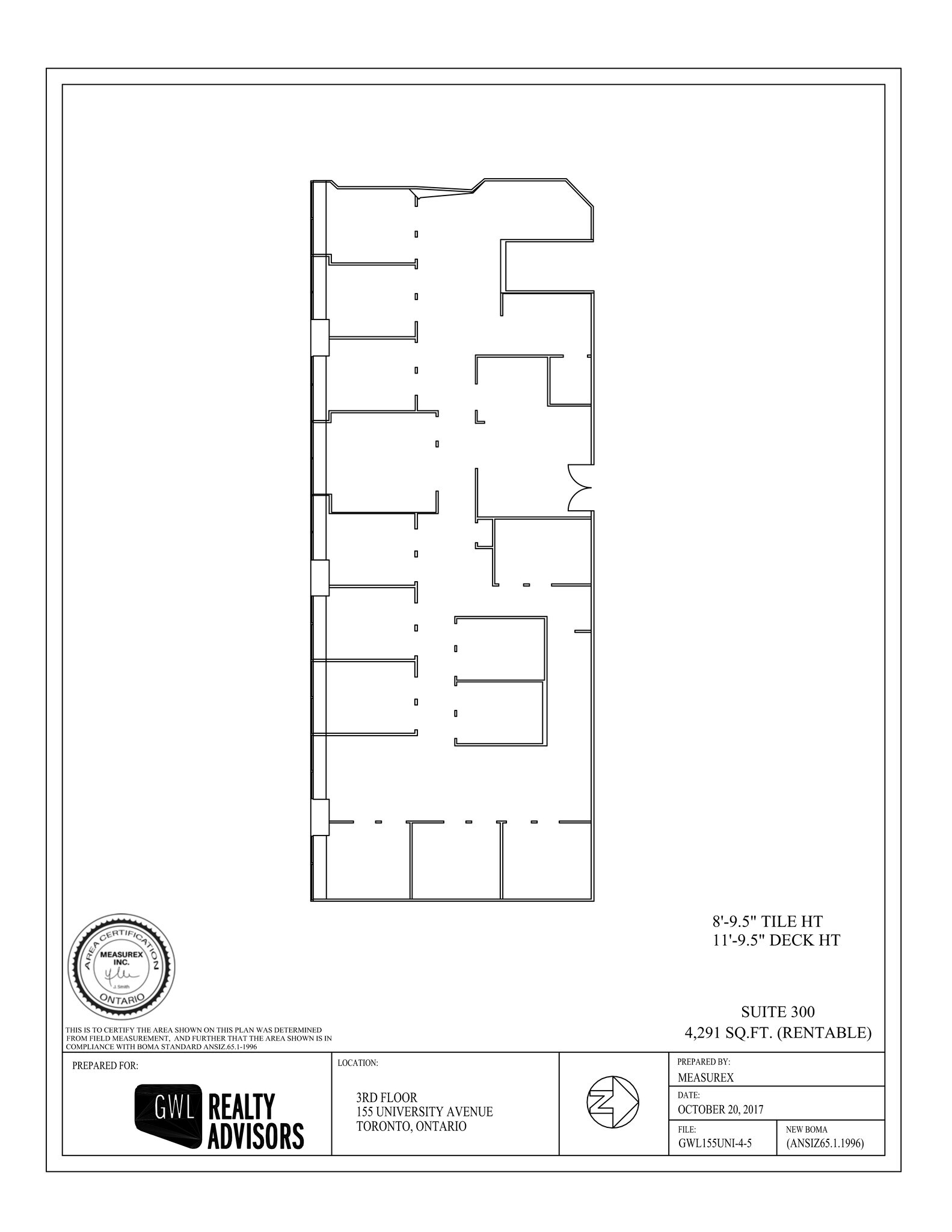155 University Ave, Toronto, ON à louer Plan de site– Image 1 sur 1
