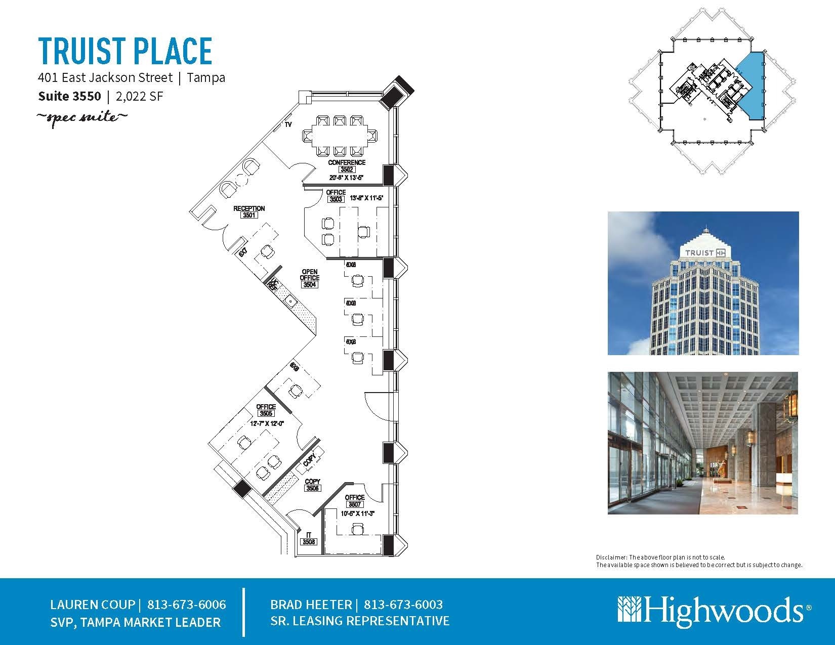 401 E Jackson St, Tampa, FL à louer Plan d’étage– Image 1 sur 2