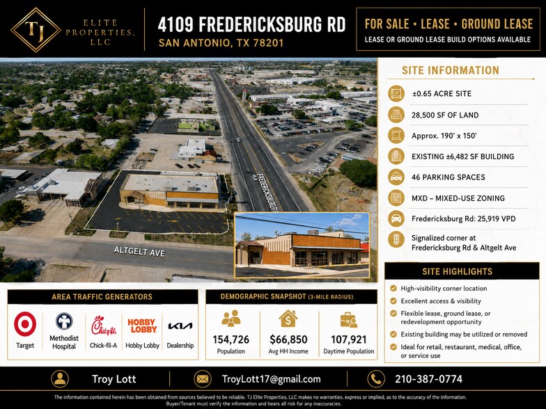 4109 Fredericksburg Rd, San Antonio, TX à vendre - Photo de l’immeuble – Image 2 sur 4