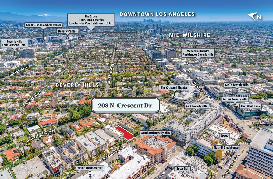 208 N Crescent Dr, Beverly Hills, CA à vendre - Aérien – Image 3 sur 7