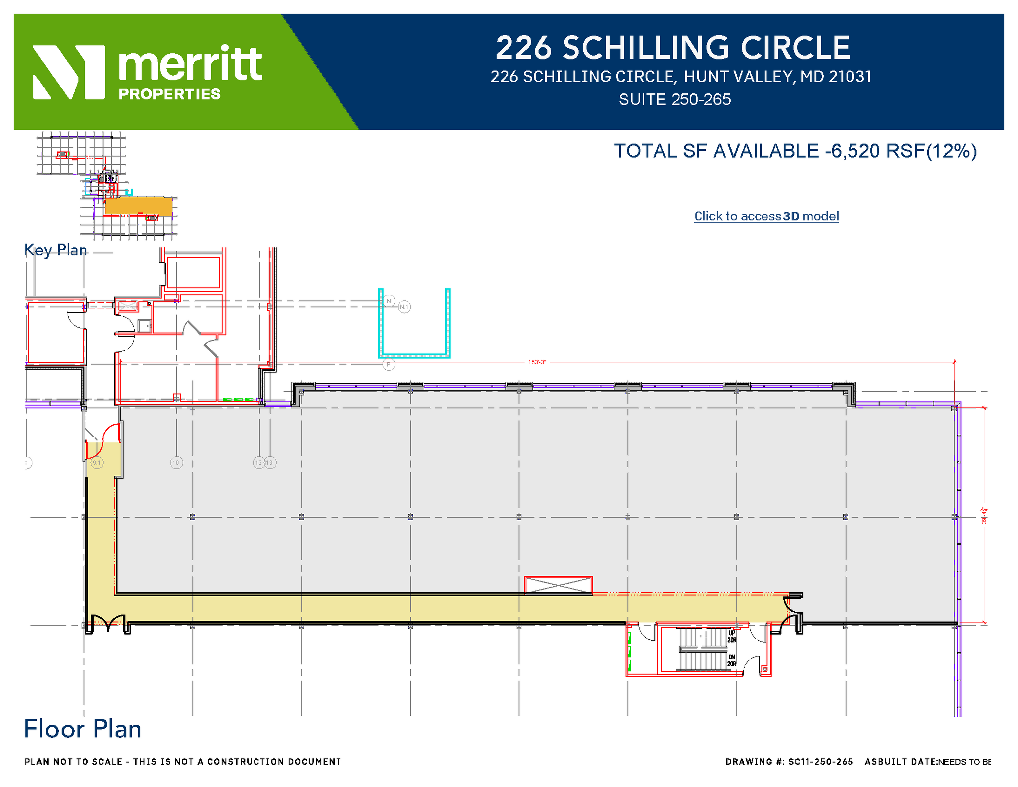 215 Schilling Cir, Hunt Valley, MD à louer Plan d’étage– Image 1 sur 2