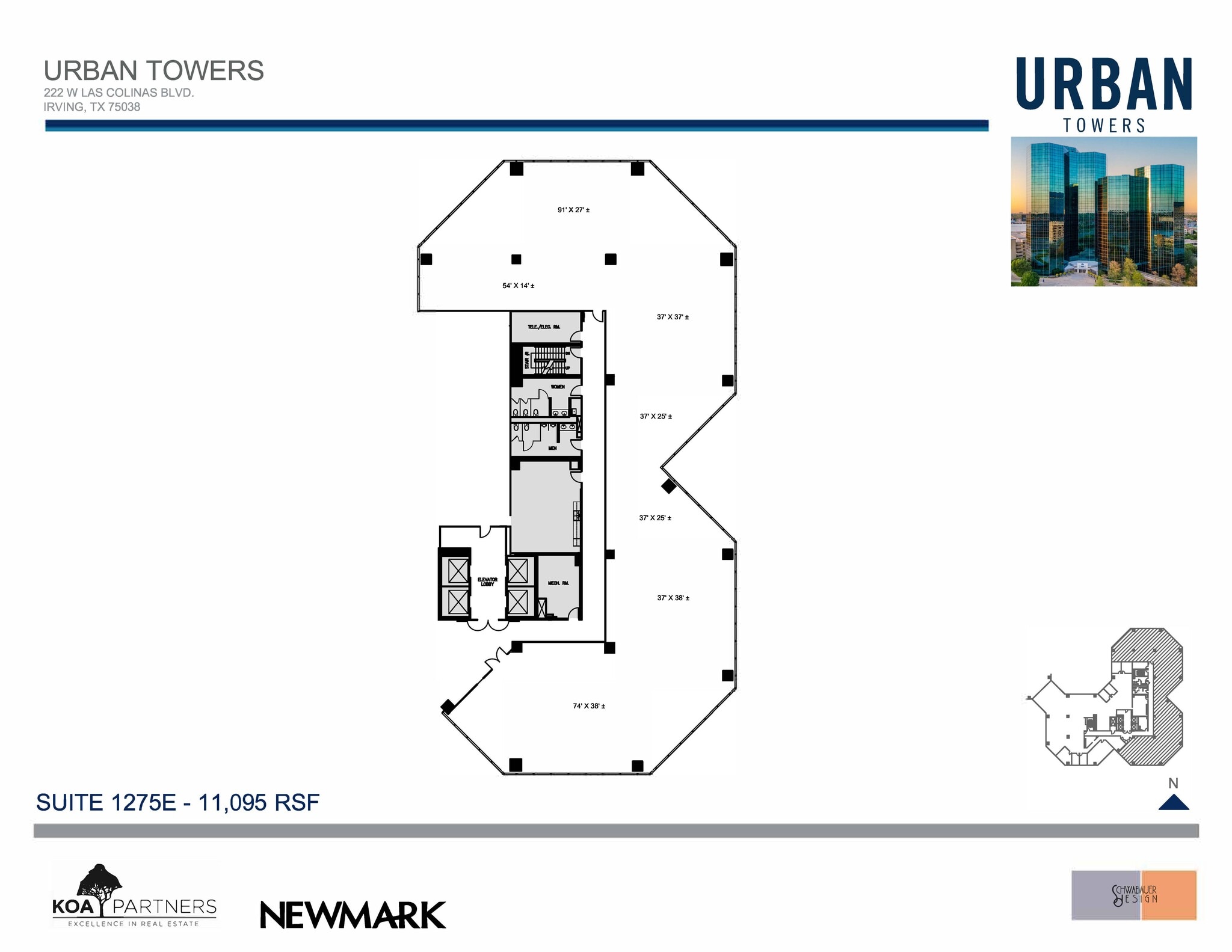 222 W Las Colinas Blvd, Irving, TX à louer Plan d’étage– Image 1 sur 2