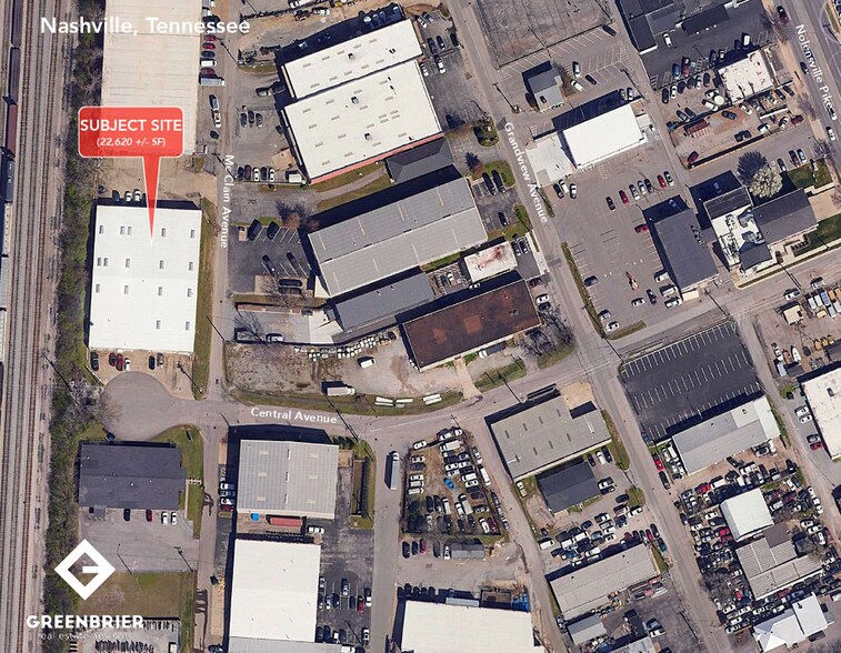 520 Central Ave, Nashville, TN à louer - Aérien – Image 3 sur 4