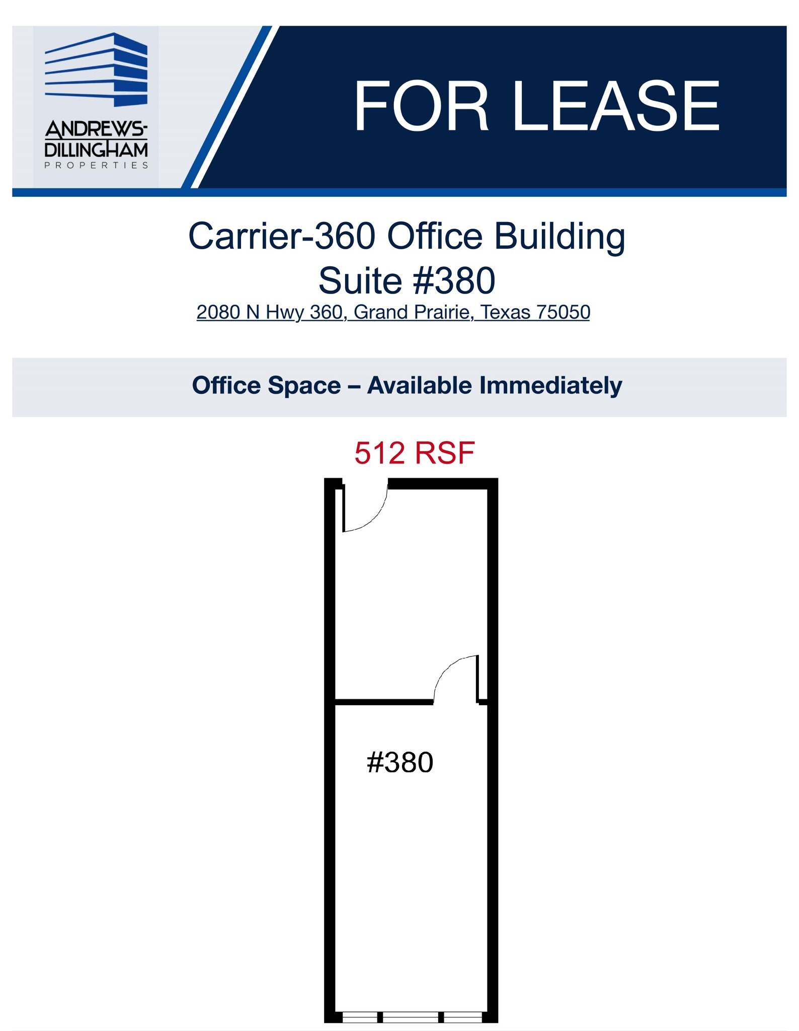 2080 N State Highway 360, Grand Prairie, TX à louer Plan d’étage– Image 1 sur 1