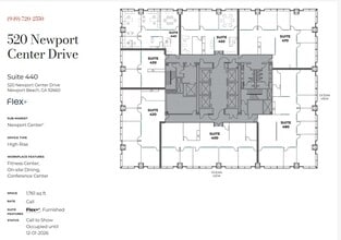 520 Newport Center Dr, Newport Beach, CA à louer Plan d’étage– Image 1 sur 1