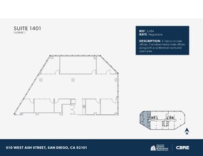 610 W Ash St, San Diego, CA à louer Plan d’étage– Image 1 sur 1