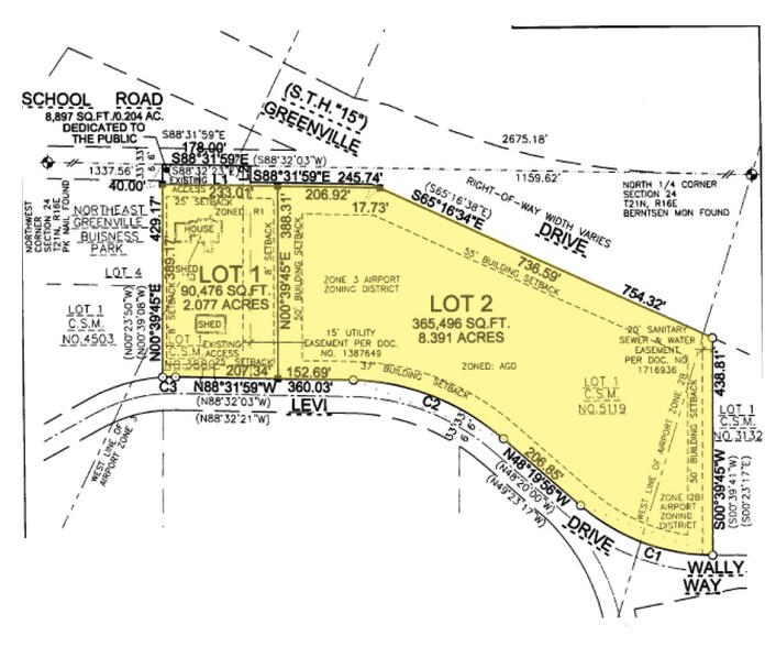 Highway 15 & County Road, Greenville, WI à vendre - Plan de site – Image 2 sur 2