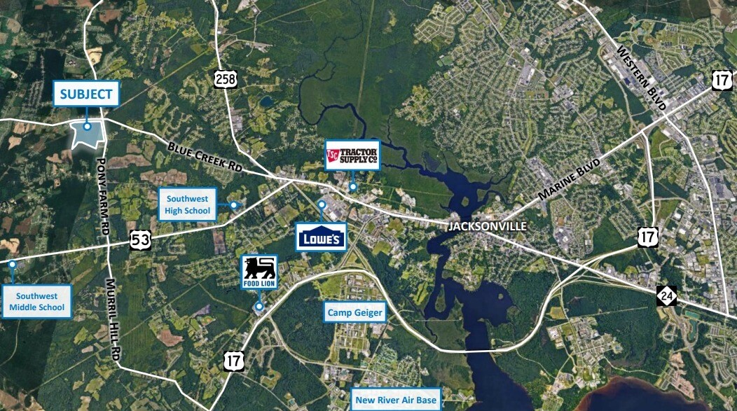 Pony Farm Rd & Blue Creek Rd, Jacksonville, NC à vendre Photo de l’immeuble– Image 1 sur 2