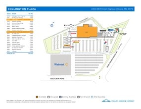 3420-3570 Crain Hwy, Bowie, MD à louer Plan de site– Image 1 sur 1