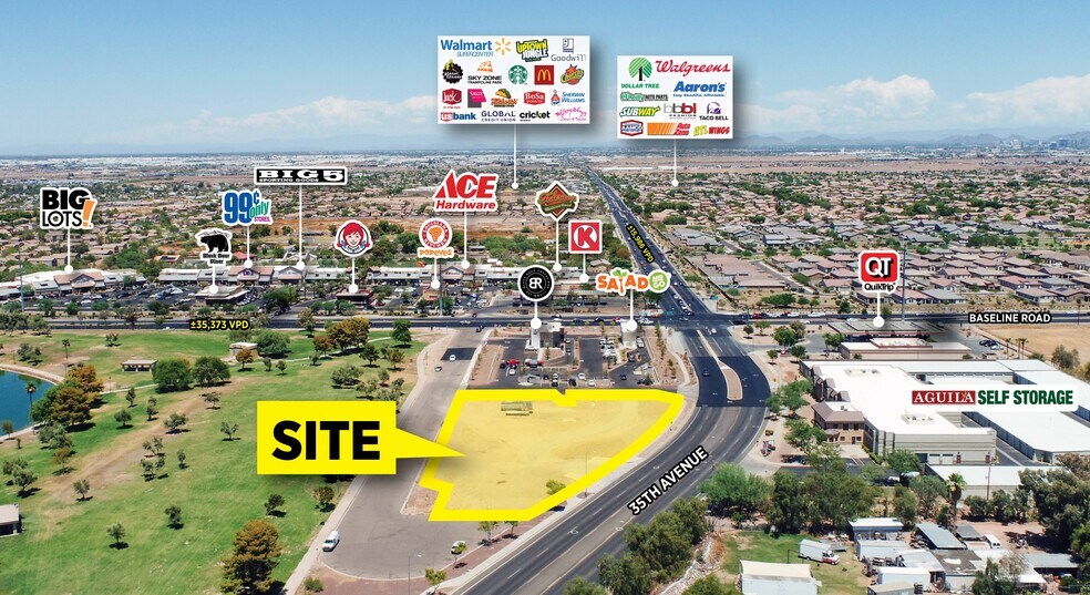 SW Baseline & 35th Ave, Laveen, AZ à vendre - Aérien – Image 2 sur 5