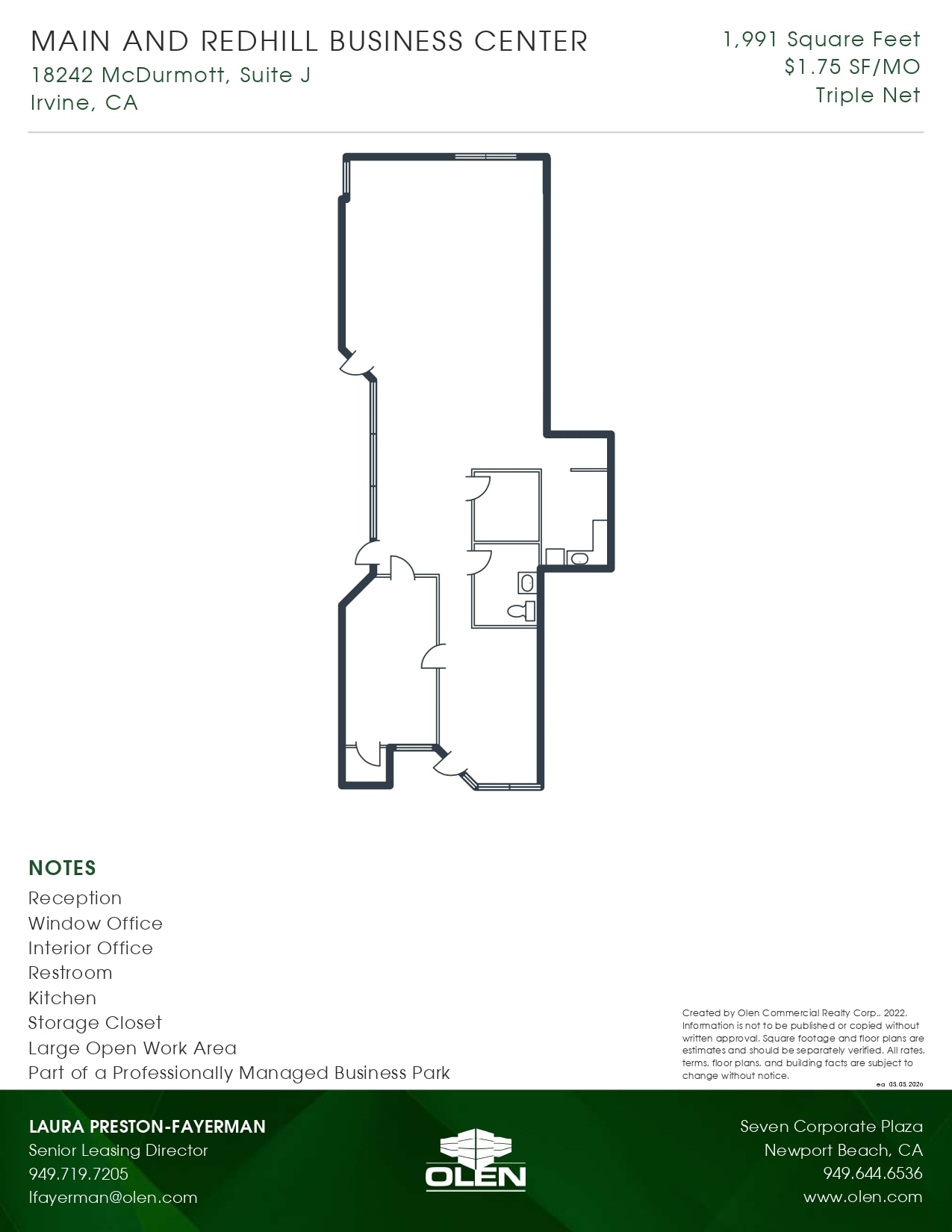 1200 Main St, Irvine, CA à louer Plan d’étage– Image 1 sur 1
