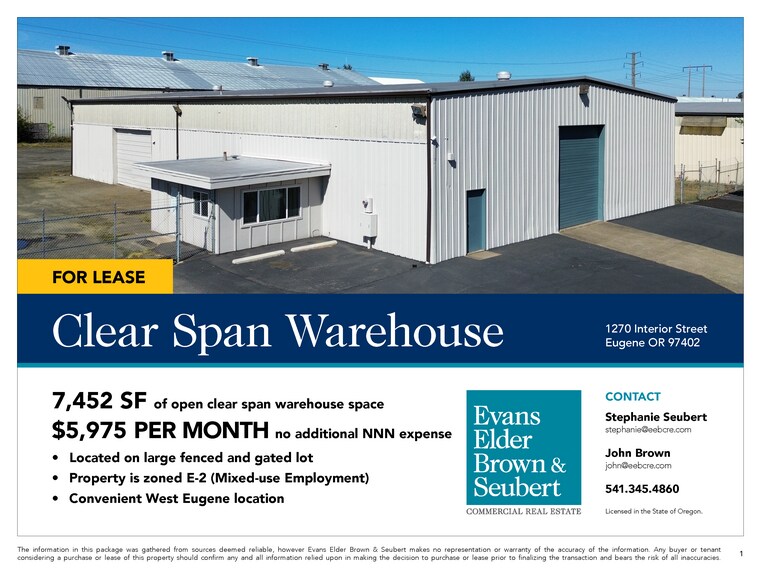 1270 Interior St, Eugene, OR à louer - Photo de l’immeuble – Image 2 sur 10