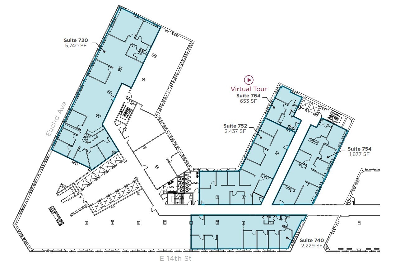 1400-1422 Euclid Ave, Cleveland, OH à louer Plan d’étage– Image 1 sur 1