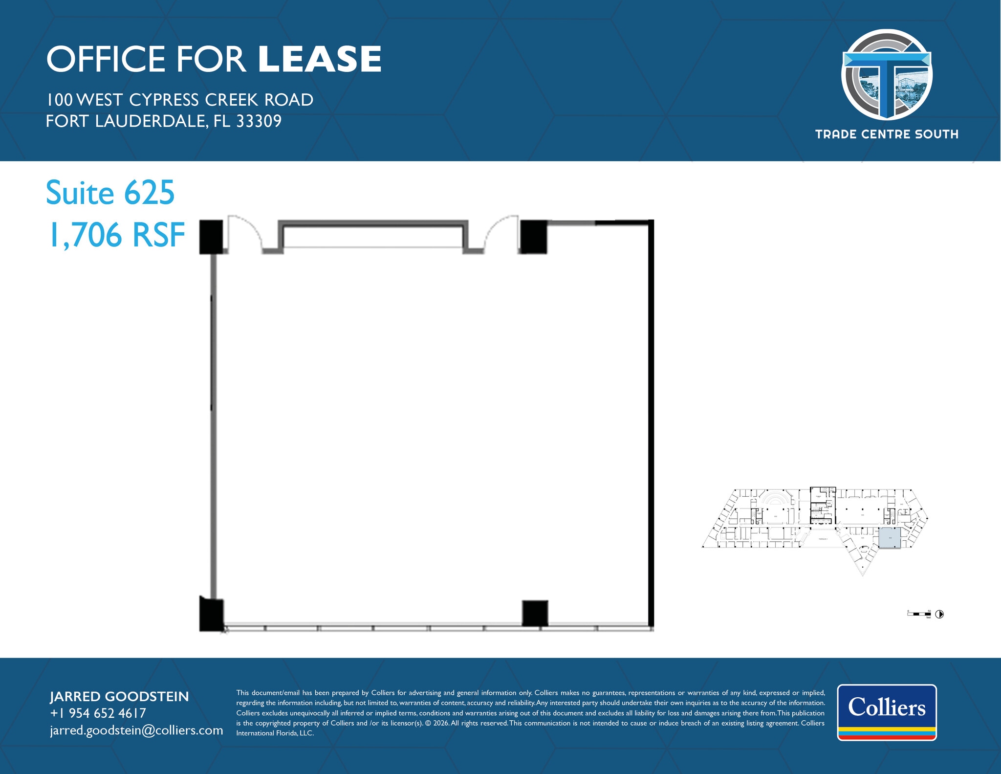 100 W Cypress Creek Rd, Fort Lauderdale, FL à louer Plan d’étage– Image 1 sur 2