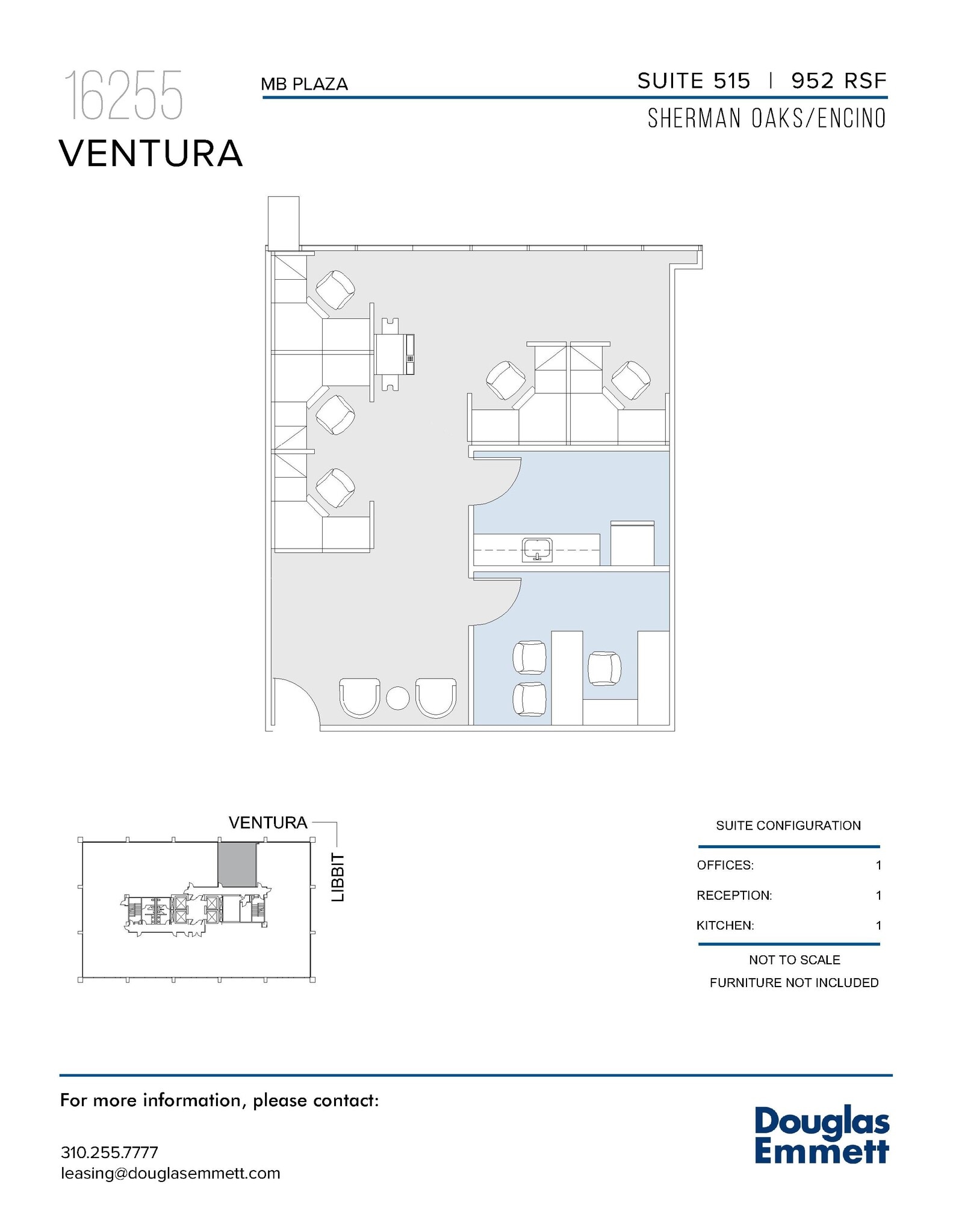 16255 Ventura Blvd, Encino, CA à louer Plan d’étage– Image 1 sur 1