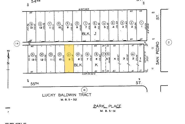 211 E 55th St, Los Angeles, CA à vendre - Plan cadastral – Image 2 sur 10