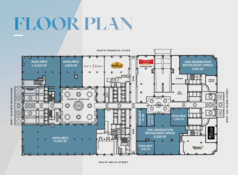 175 W Jackson Blvd, Chicago, IL à louer Plan d’étage– Image 1 sur 1