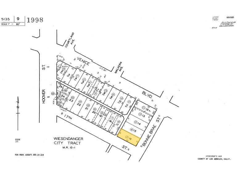 1625 S Bonnie Brae St, Los Angeles, CA à vendre - Plan cadastral – Image 2 sur 2