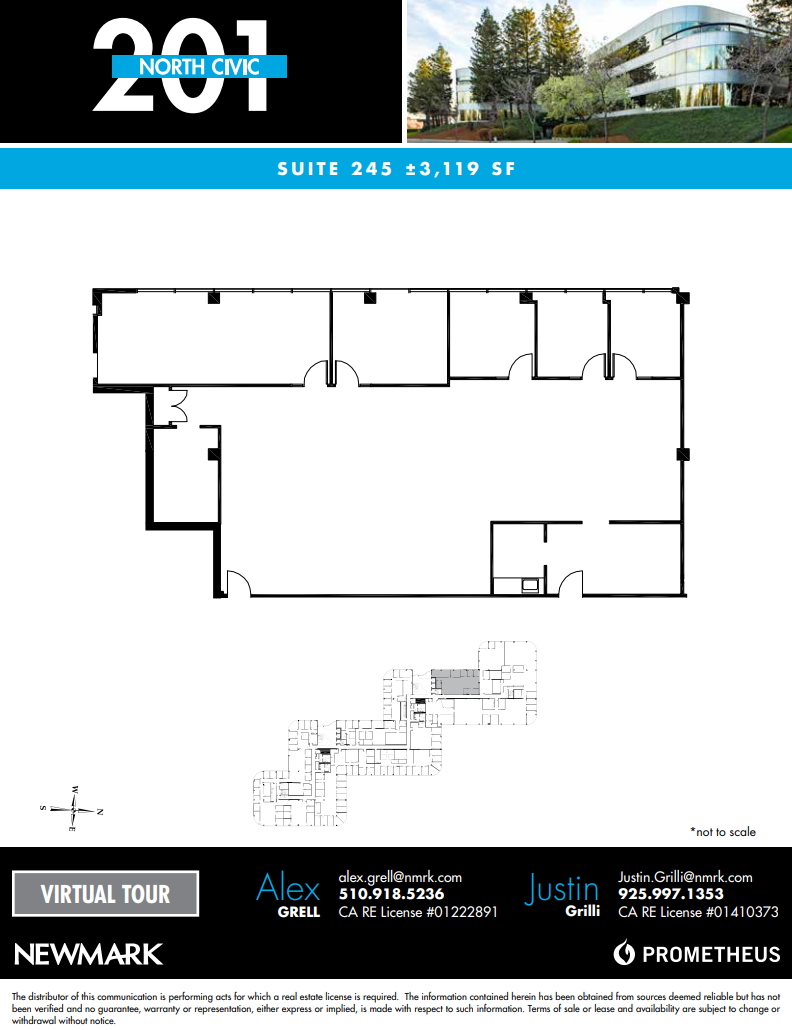 201 N Civic Dr, Walnut Creek, CA à louer Plan d’étage– Image 1 sur 1