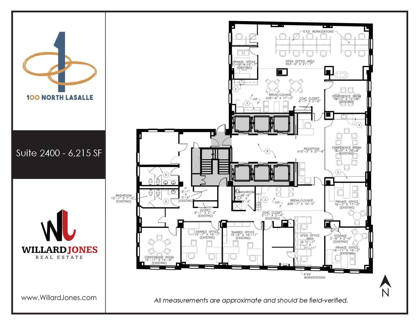 100 N LaSalle St, Chicago, IL à louer Plan d’étage– Image 1 sur 1