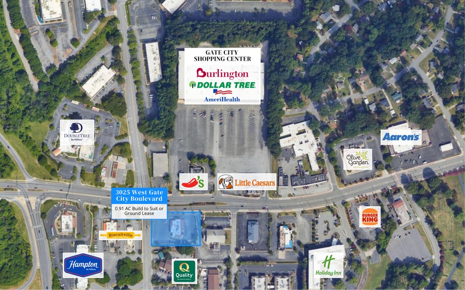 3025 W Gate City Blvd, Greensboro, NC à louer - Aérien – Image 2 sur 4