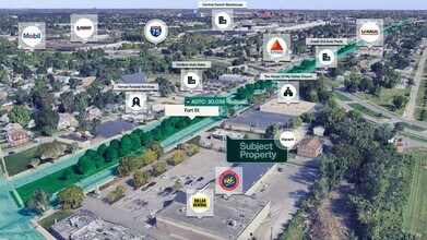 1055 Fort St, Lincoln Park, MI - VUE AÉRIENNE  vue de carte - Image1