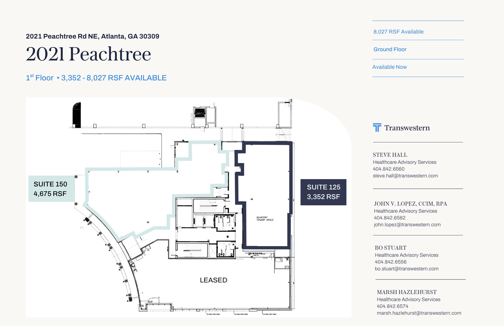 2021 Peachtree Rd, Atlanta, GA à louer Plan d’étage– Image 1 sur 1