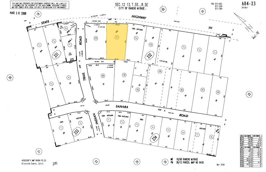 71537 Highway 111, Rancho Mirage, CA à vendre - Plan cadastral – Image 3 sur 6