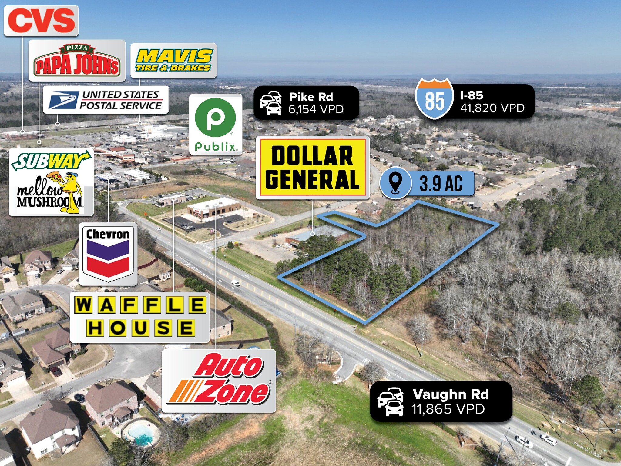 adj. to 9711 Vaughn Road Rd, Pike Road, AL à vendre Photo de l’immeuble– Image 1 sur 9