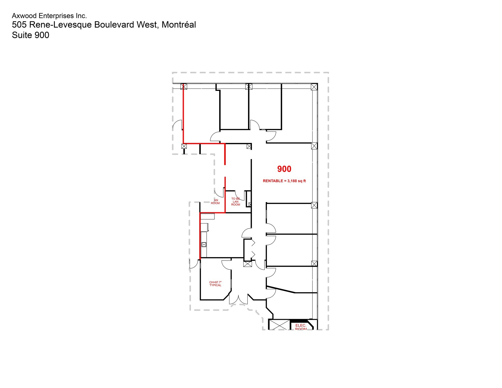 501-505 Boul René-Lévesque O, Montréal, QC à louer Plan de site– Image 1 sur 9