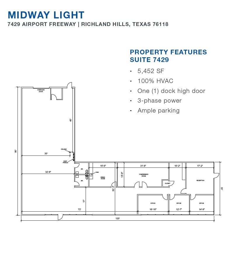 7450-7470 Dogwood Park, Richland Hills, TX à louer Plan d’étage– Image 1 sur 1