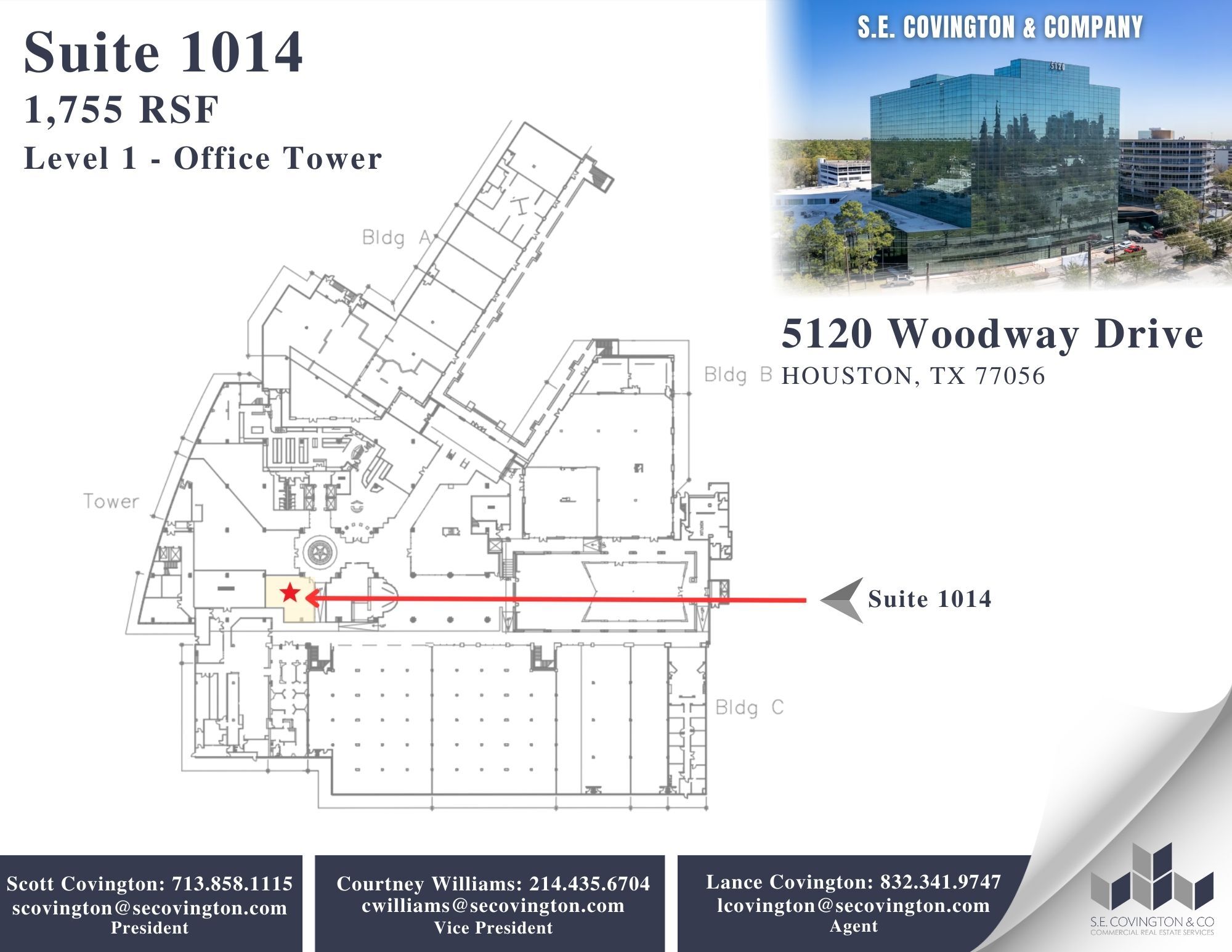 5120 Woodway Dr, Houston, TX à louer Plan d’étage– Image 1 sur 2
