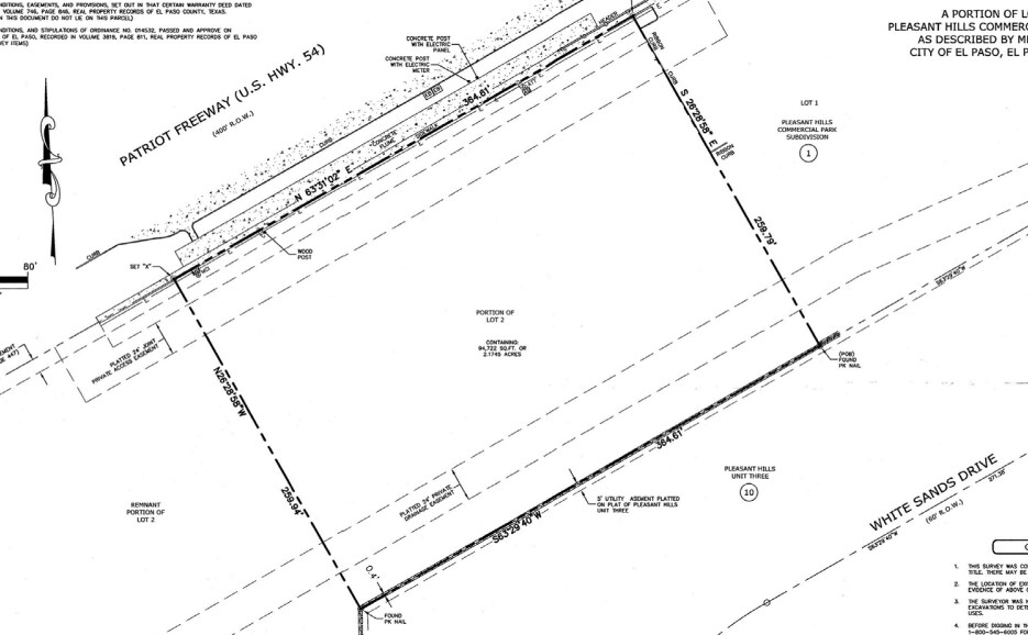 10860 Gateway Blvd N, El Paso, TX à vendre - Plan cadastral – Image 2 sur 2