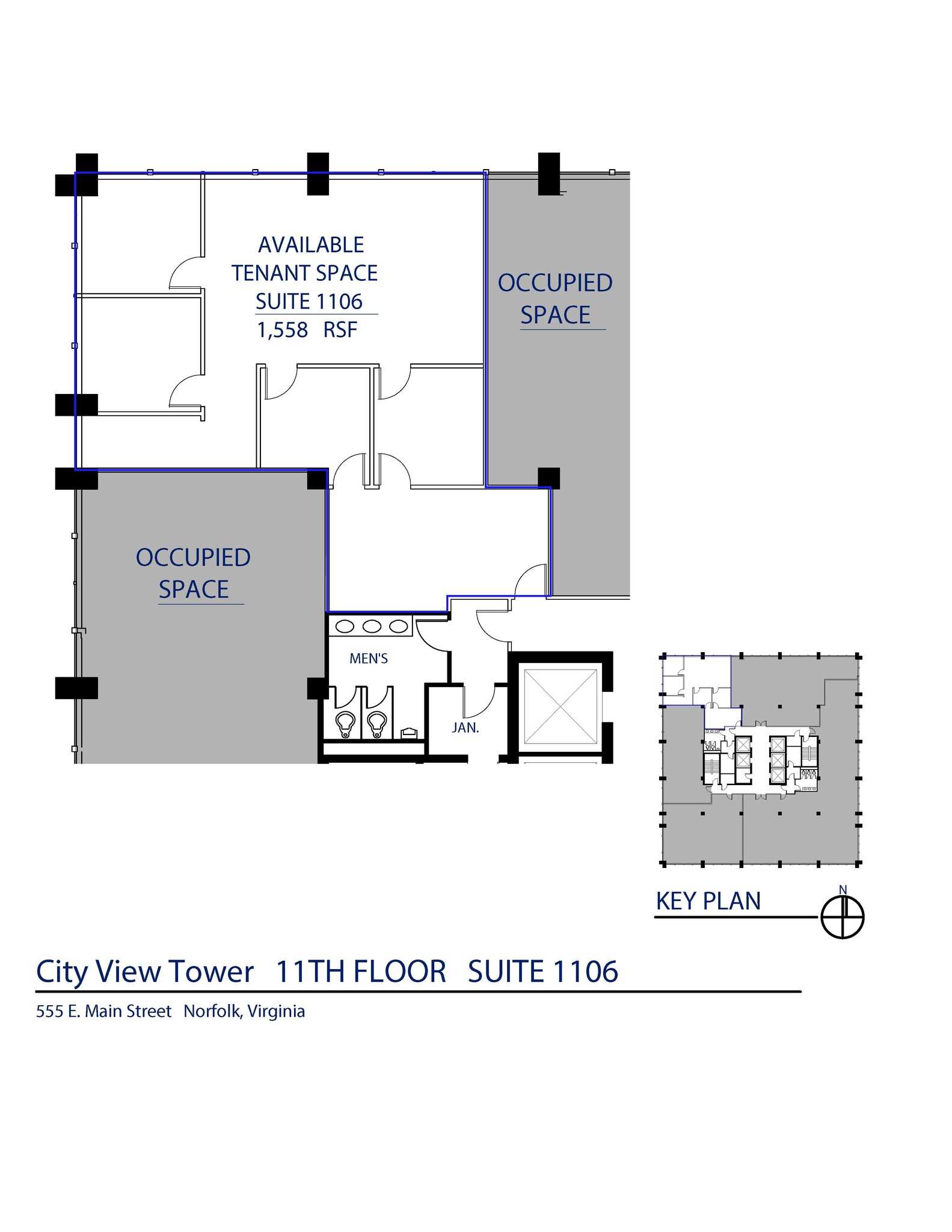 555 E Main St, Norfolk, VA à louer Plan d’étage– Image 1 sur 1