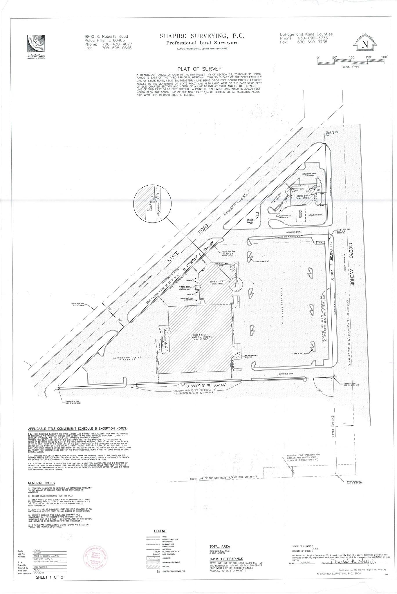 7400-7417 S Cicero Ave, Bedford Park, IL à louer Plan cadastral– Image 1 sur 5