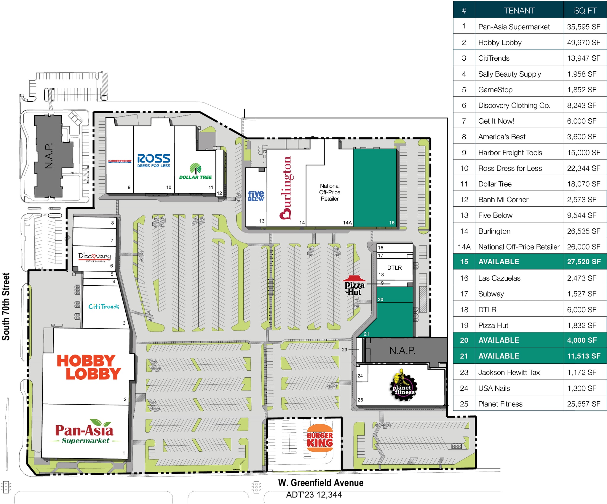 6702-6852 Greenfield Rd, West Allis, WI à louer Plan de site– Image 1 sur 1