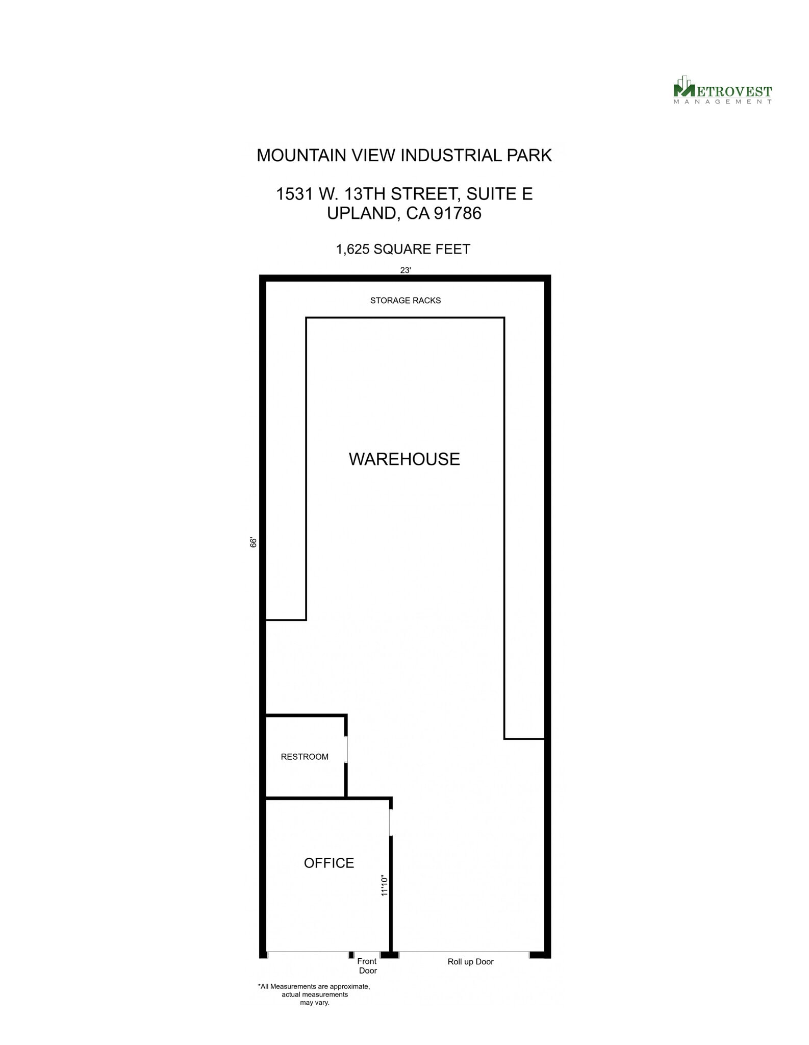 1525 W 13th St, Upland, CA à louer Plan d’étage– Image 1 sur 1