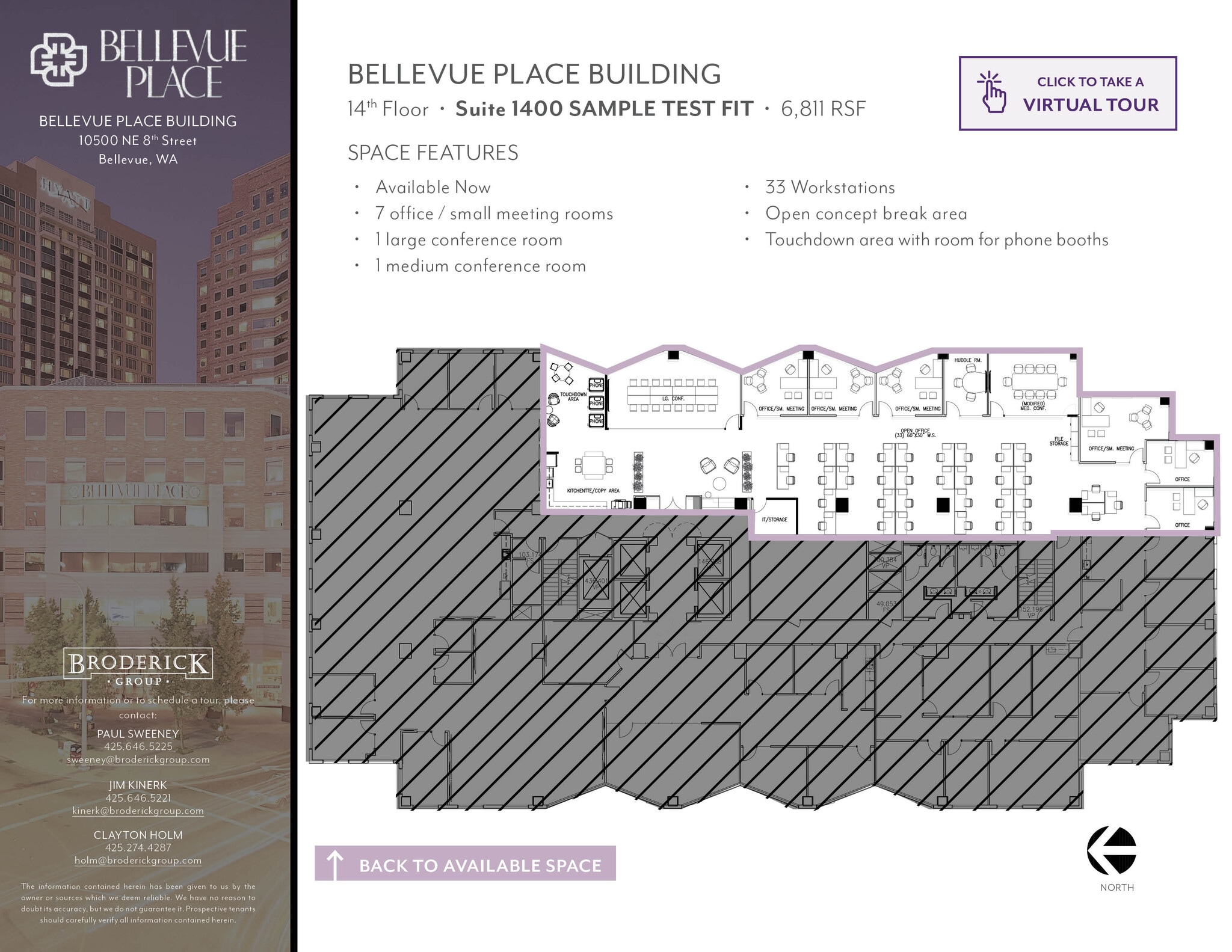 10500 NE 8th St, Bellevue, WA à louer Plan d’étage– Image 1 sur 2