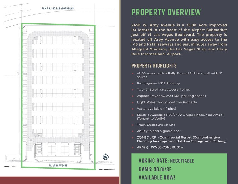 2450 W. Arby Avenue, Las Vegas, NV à louer - Plan de site – Image 2 sur 4