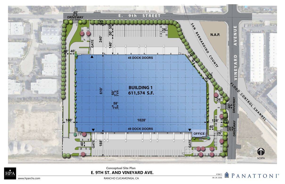 9th St & Vineyard Ave, Rancho Cucamonga, CA à louer Plan de site– Image 1 sur 2
