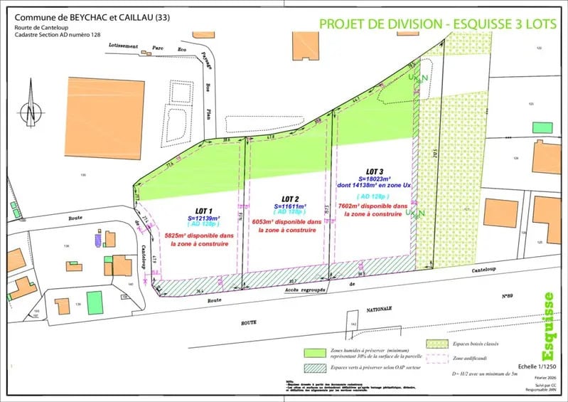 Terrain dans Beychac-et-Caillau à vendre - Plan de site – Image 2 sur 2